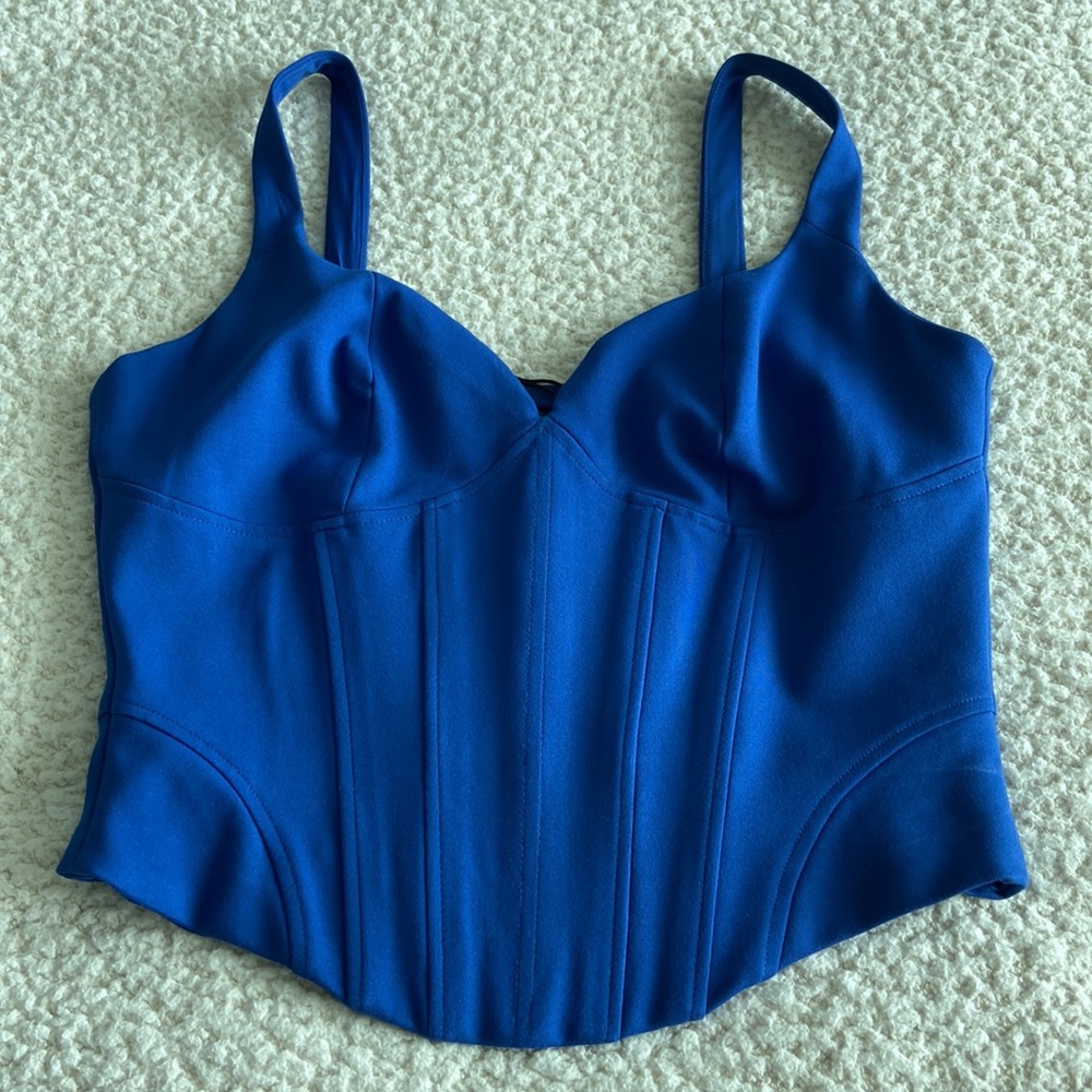 RACHEL ZOE Royal Blue soft corset style top. NWT Size M